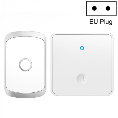 CACAZI FA50 Sonnette sans fil auto-génératrice 1 pour 1 bouton-poussoir, prise : (blanc) SC602B797-07